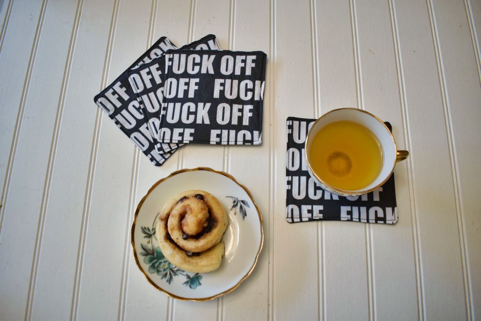 Ensemble de 4 sous-verres - Fuck off