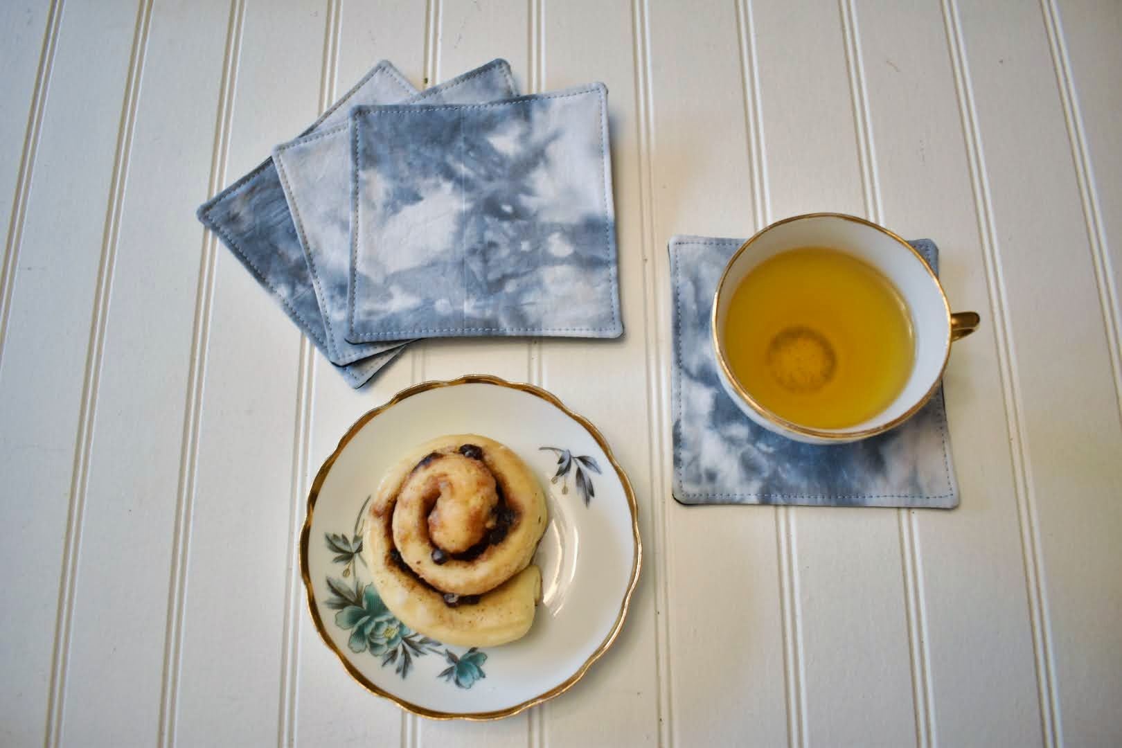 Ensemble de 4 sous-verres - Tie dye gris